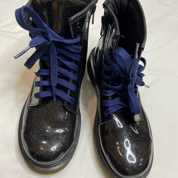 Dr. Martens Shoes - Dr. Martens Black Patent 1460 Glitter J Zip Boots Size 4M A031121